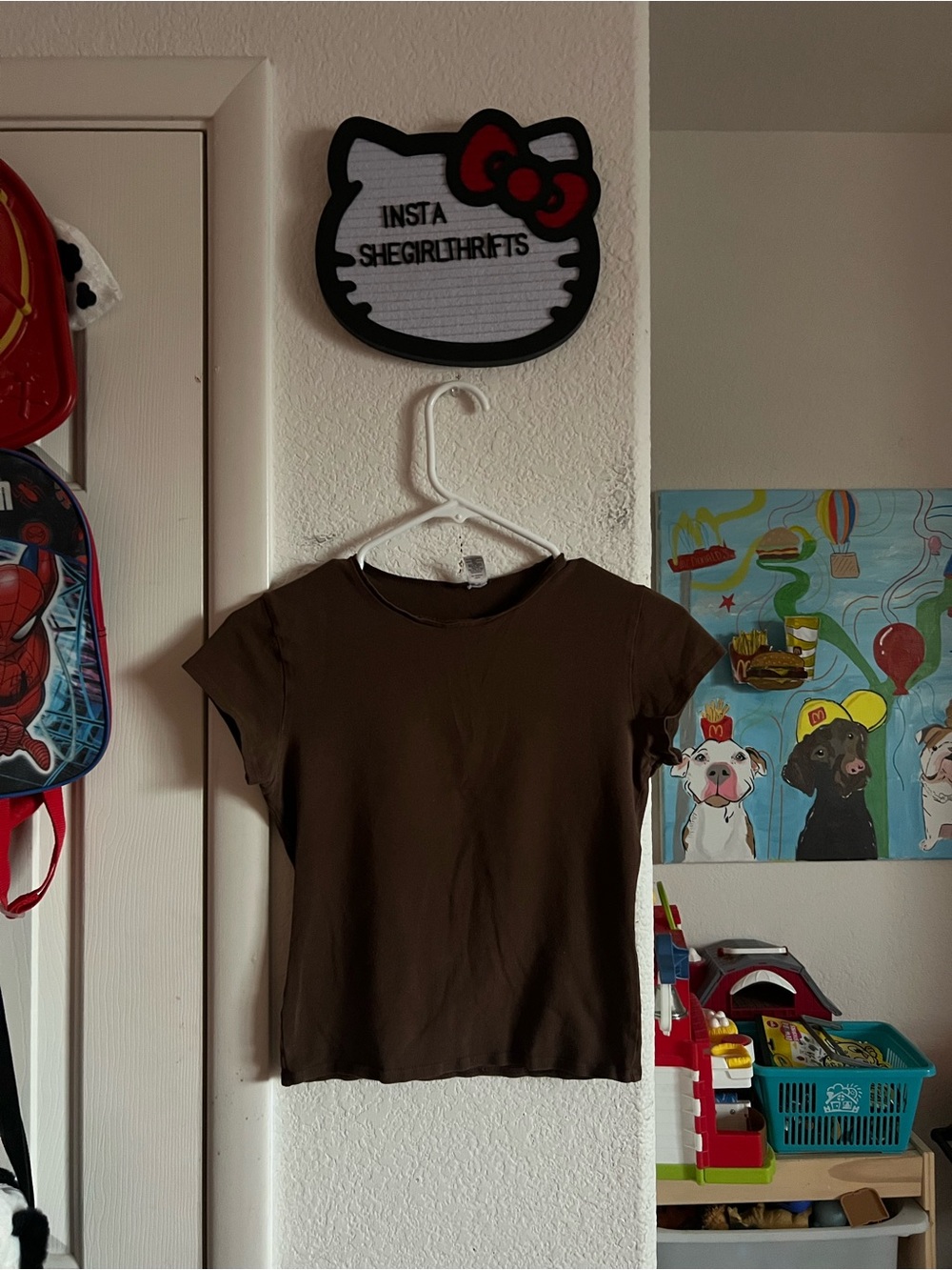 brown crop top